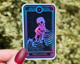 The Lovers Tarot Card Sticker, Tarot Card, Tarot Card Sticker, Lovers Tarot Card Sticker, Goth Sticker, Magic Sticker, Skeleton Sticker