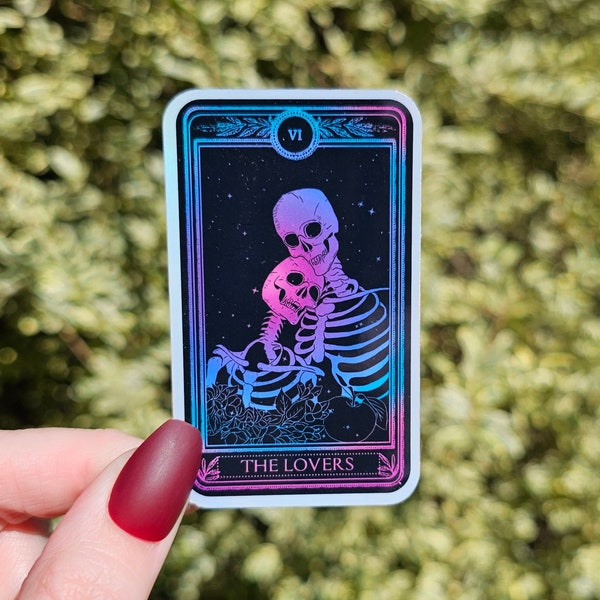 The Lovers Tarot Card Sticker, Tarot Card, Tarot Card Sticker, Lovers Tarot Card Sticker, Goth Sticker, Magic Sticker, Skeleton Sticker