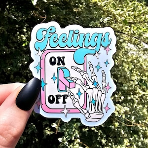 Feelings Off Sticker, Skeleton Sticker, Funny Sticker, Stickers, Water Bottle Sticker, Skull Sticker, Sarcastic Sticker, Mental Health