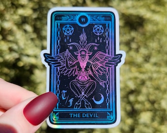 The Devil Tarot Card Sticker, Tarot Card, Tarot Card Sticker, Devil Tarot Card Sticker, Goth Sticker, Magic Sticker, Skeleton Sticker, Devil