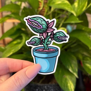 Pegatina de Venus atrapamoscas, pegatina de planta, pegatina para amantes de las plantas, pegatina de flor, pegatina para botella de agua, pegatina para portátil, calcomanía, pegatinas para teléfono