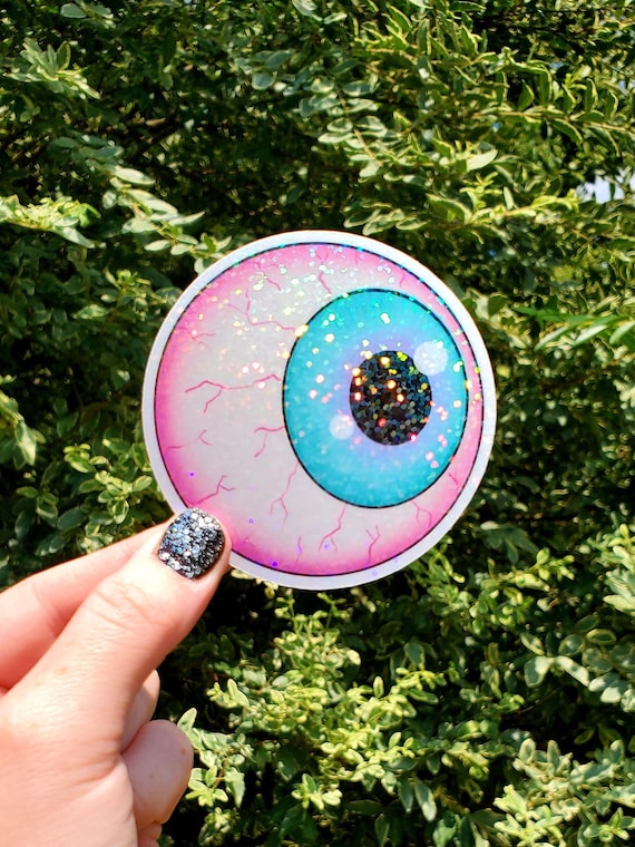 Glitter Giant Eyeball Sticker Eye Sticker Eyeball Sticker Etsy
