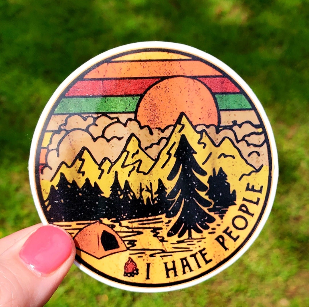 I Hate People Camping Sticker, Camping Sticker, Camping, Vinyl Sticker ...
