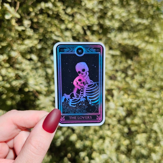The Lovers Tarot Card Sticker, Tarot Card, Tarot Card Sticker, Lovers Tarot Card Sticker, Goth Sticker, Magic Sticker, Skeleton Sticker