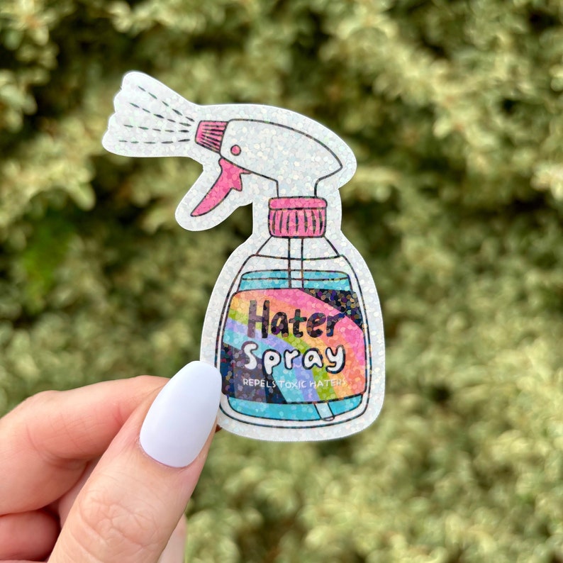 Glitter Hater Spray Sticker, Funny Stickers, Water Bottle and Laptop ...