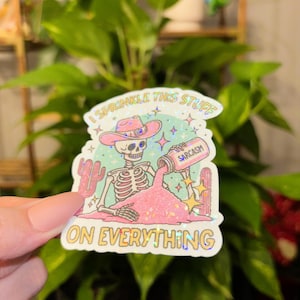 Glitter I Sprinkle Sarcasm on Everything Sticker, Sarcasm, Funny Sticker, Skeleton Sticker, Skull Sticker, Sarcastic, Water Bottle Sticker Bild 7