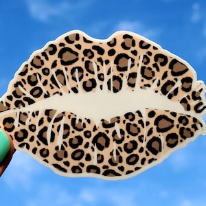 Leopard Kiss Sticker, Leopard Sticker, Kiss Sticker, Sticker, Leopard, Vinyl Sticker image 1