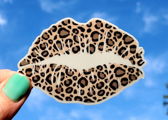 Leopard Kiss Sticker, Leopard Sticker, Kiss Sticker, Sticker, Leopard, Vinyl Sticker