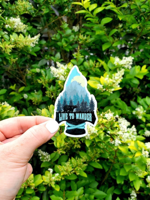 Live to Wander Sticker Wander Sticker Bear Sticker Nature - Etsy