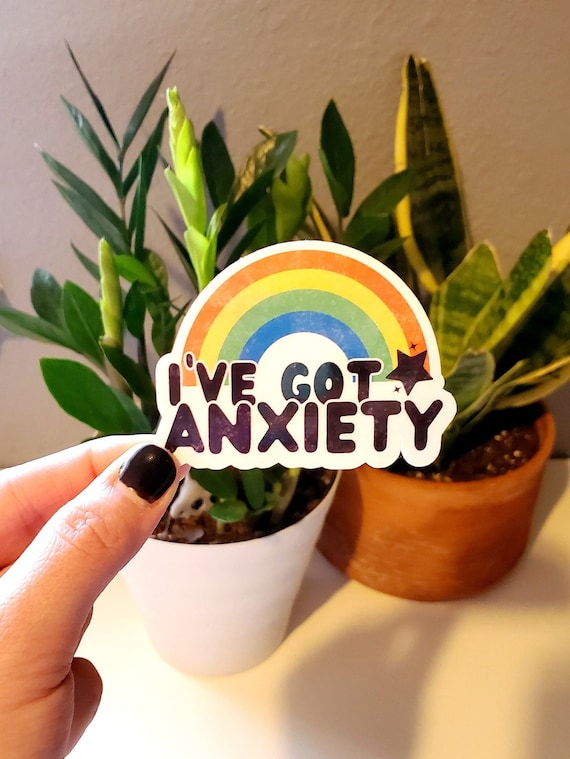 I've Got Anxiety Sticker, Anxiety Sticker, Rainbow Sticker, Mental Health Sticker, Funny Sticker, Mental Health, Anxiety, Rainbow, Retro