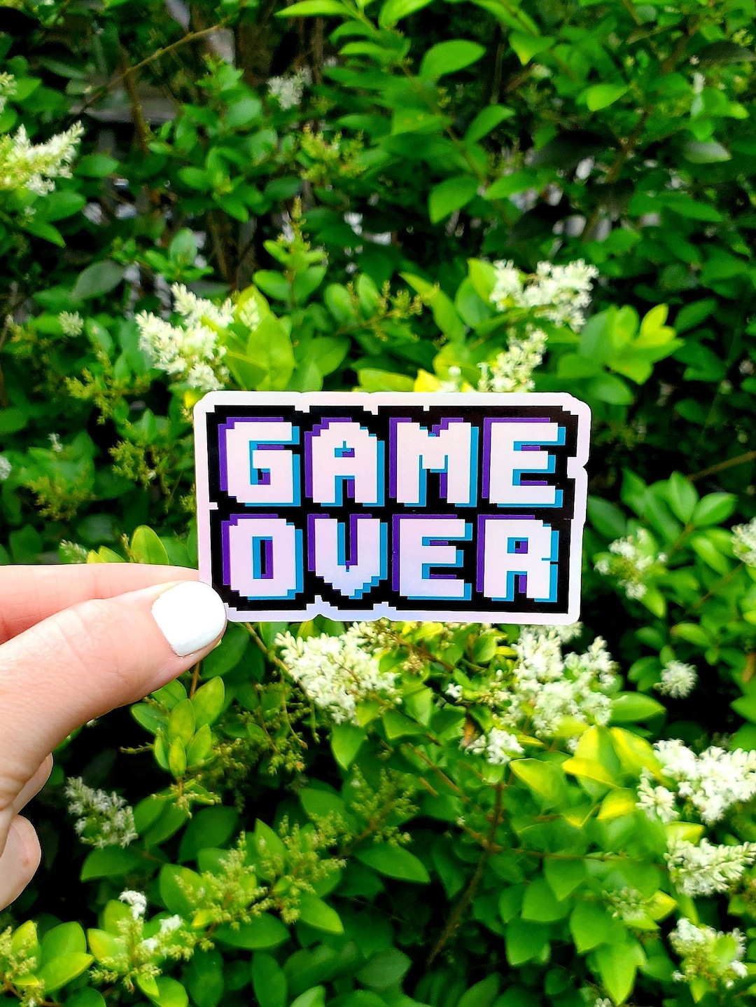 Holographic Game Over Sticker, Game Over Sticker, Video Game Sticker