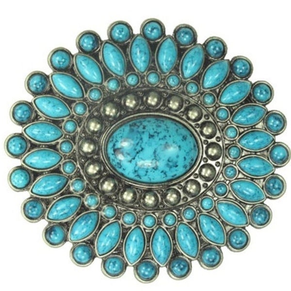 Oval Turquoise Stone Belt Buckle