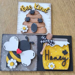 Spring and Easter Interchangeable Square INSERT piece ONLY | Interchangeable | Seasonal | Bee