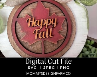 Happy Fall Insert SVG | Happy Fall SVG File | Happy Fall Cut File