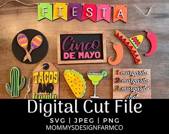 Cinco De Mayo SVG | Cinco De Mayo SVG File | Cut File | Cinco Tiered Tray SVG