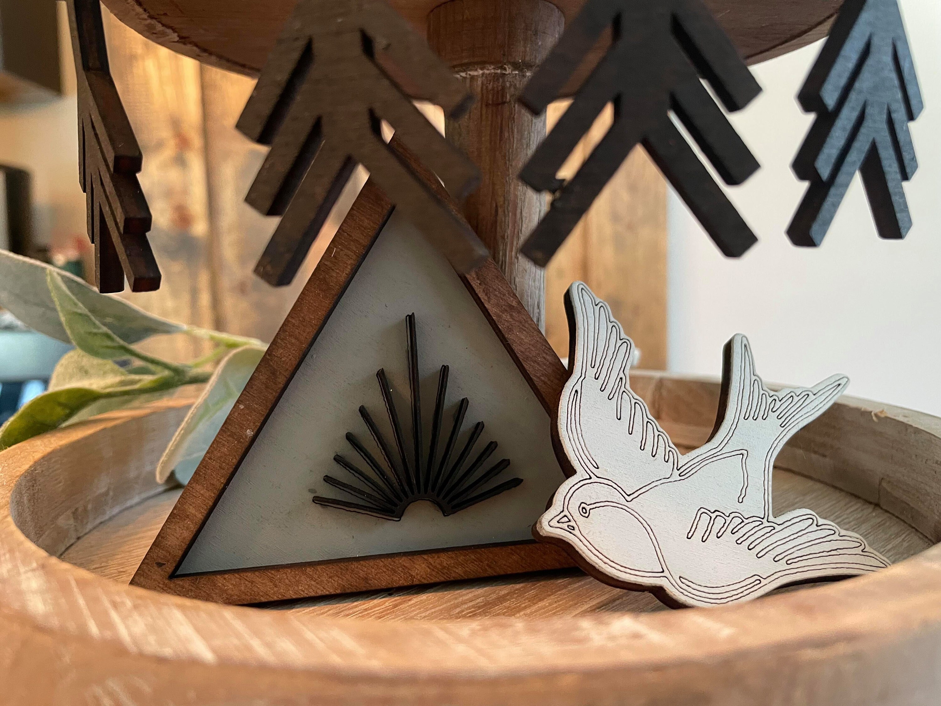 BOHO Tiered Tray / BOHO Decor / BOHO Tiered Tray Decor Etsy