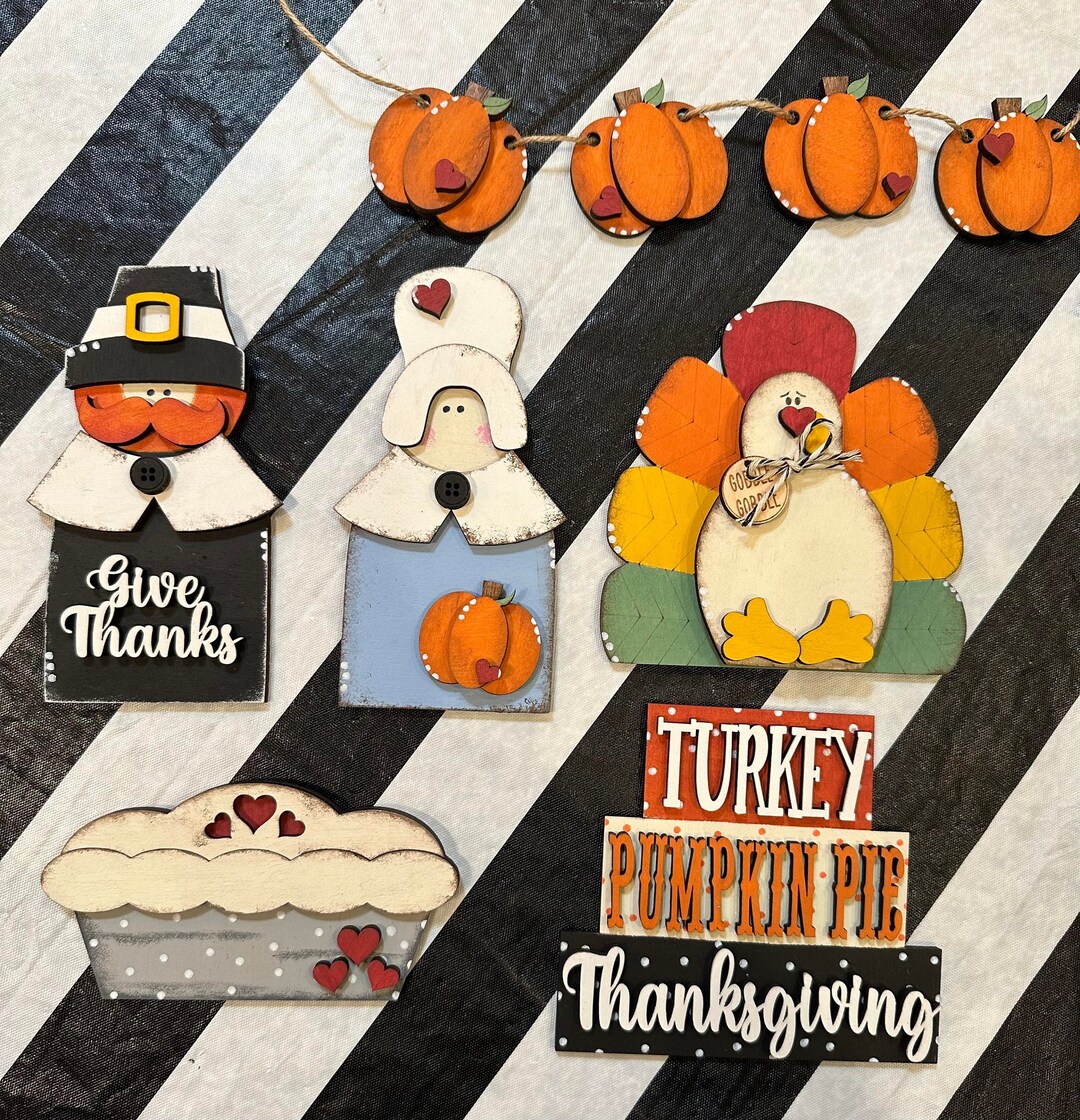 Thanksgiving Pilgrim Tiered Tray/ Fall Decor / Tiered Tray Decor ...