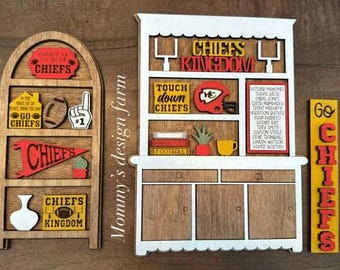 3D Chiefs Cabinet | Football | 3D Decor | Seasonal Decor | Decor | Wood Decor | Chiefs