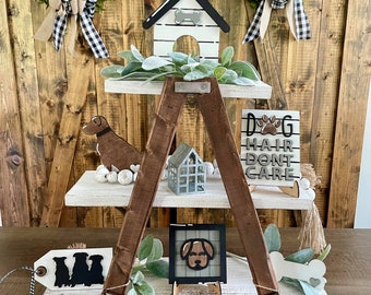 Dog Tiered Tray Decor -Dog tier tray/ Dog decor / Tiered tray decor
