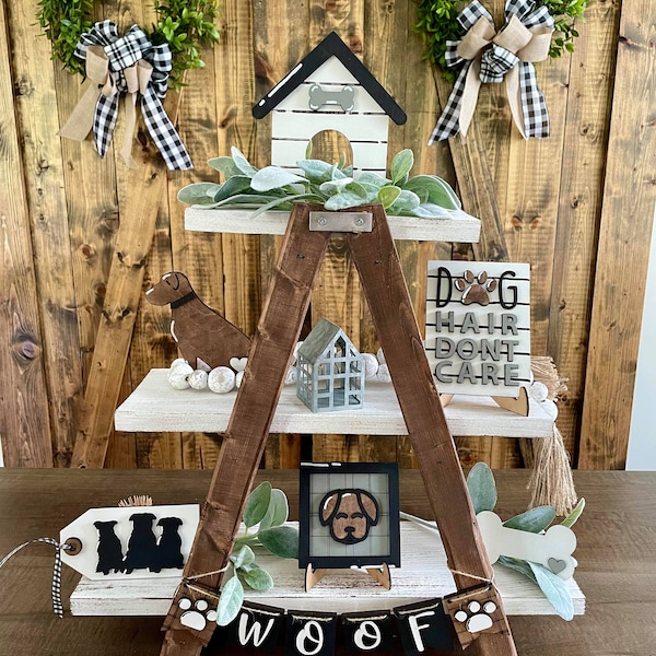 Dog Tiered Tray Decor -Dog tier tray/ Dog decor / Tiered tray decor