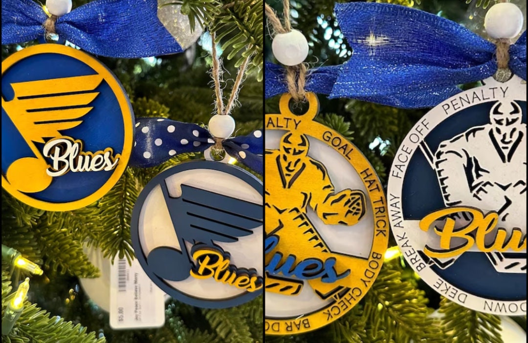 St. Louis Blues Six-Pack Shatterproof Tree and Star Ornament Set