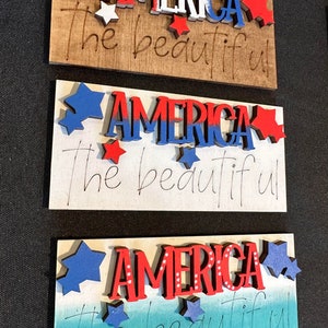 MINI Patriotic Interchangeable Rectangle INSERT piece ONLY | Interchangeable | Seasonal