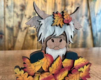 3D Standing Fall Cow | Fall | 3D Decor | Seasonal Decor | Decor | Wood Decor | Cow