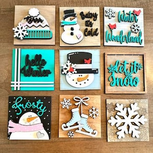 Winter Interchangeable Square INSERT piece ONLY | Interchangeable
