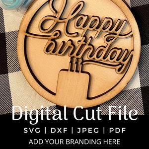 Shiplap Happy Birthday Insert SVG | Happy Birthday SVG File | Birthday Cut File