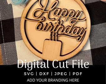 Shiplap Happy Birthday Insert SVG | Happy Birthday SVG File | Birthday Cut File