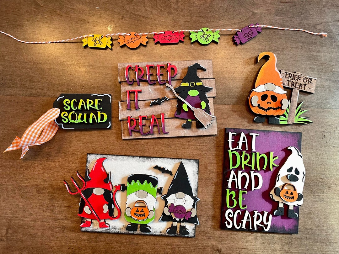 Gnome Halloween Tray / Halloween Day Decor / Tiered Tray Decor - Etsy