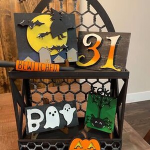 Cute Halloween Sign / Tiered tray Decor / Halloween Decor / Halloween Tiered Tray