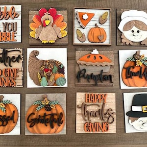 Thanksgiving Interchangable Square INSERT Stück NUR | Austauschbar | Saisonal