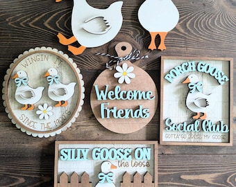 Goose Tiered Tray / Goose Decor / Tiered tray decor / Goose