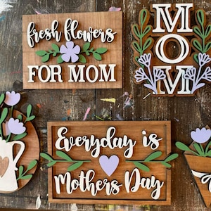 Fresh Flowers for Mom Tiered Tray / Mother's Day Decor / Tiered tray decor / Mom