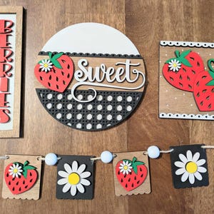 Farm Fresh Berries Tiered Tray / Spring Decor / Tiered tray decor