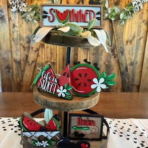 Summer Watermelon Tiered Tray / Summer Decor / Tiered tray decor / Watermelon / Summer / Ants