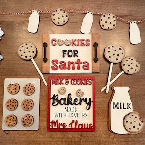 Milk and Cookies Tiered Tray Decor / Christmas tier tray/ winter decor / Tiered tray decor