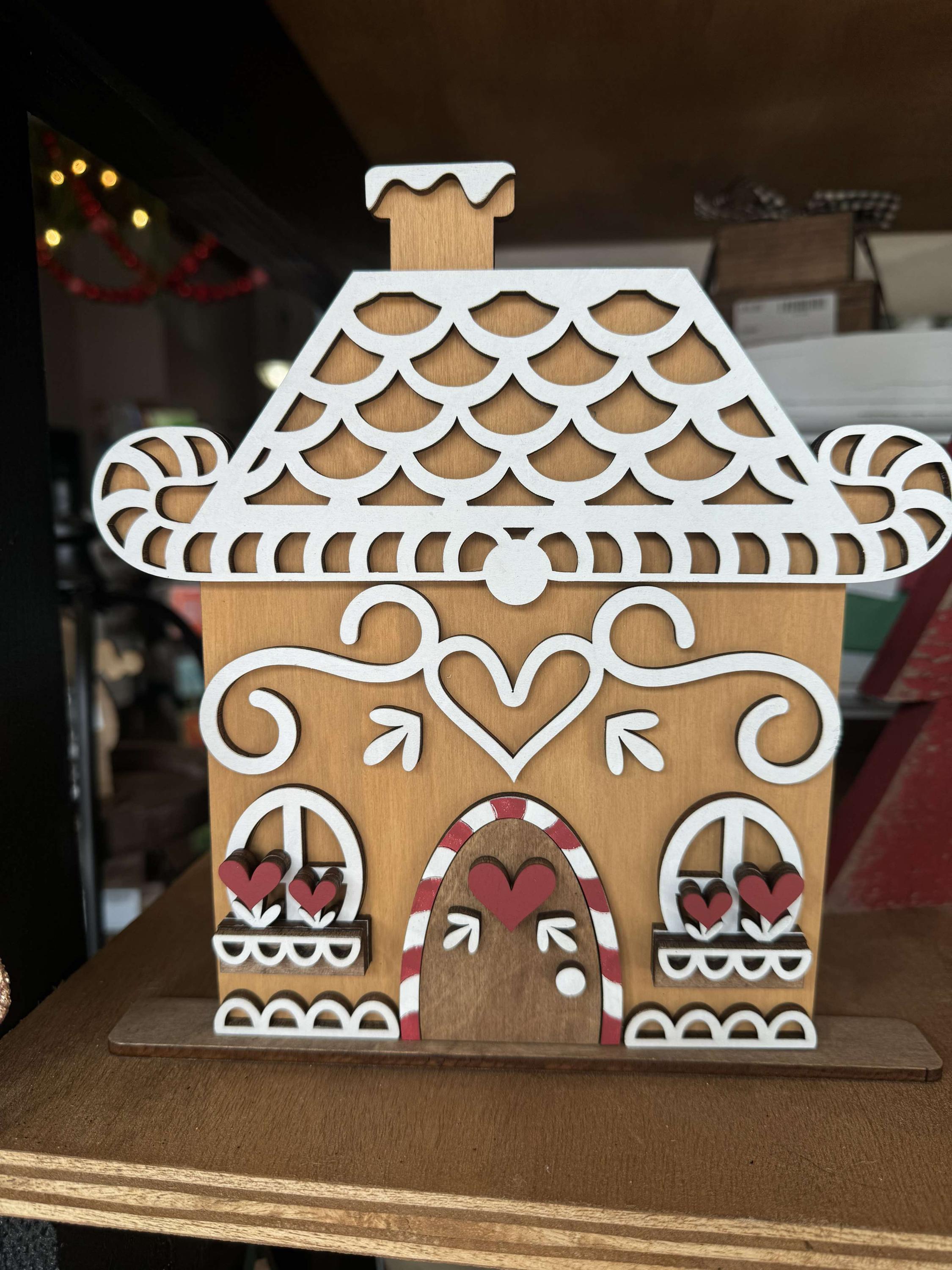 3D Standing Gingerbread House | Decor | Door Hanger | Christmas - Etsy