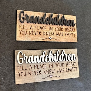 MINI Grandchildren Grandkids Interchangeable Rectangle INSERT piece ONLY | Interchangeable | Seasonal