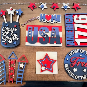 America 1776Tiered Tray / Patriotic Decor / Tiered tray decor / Fourth of July