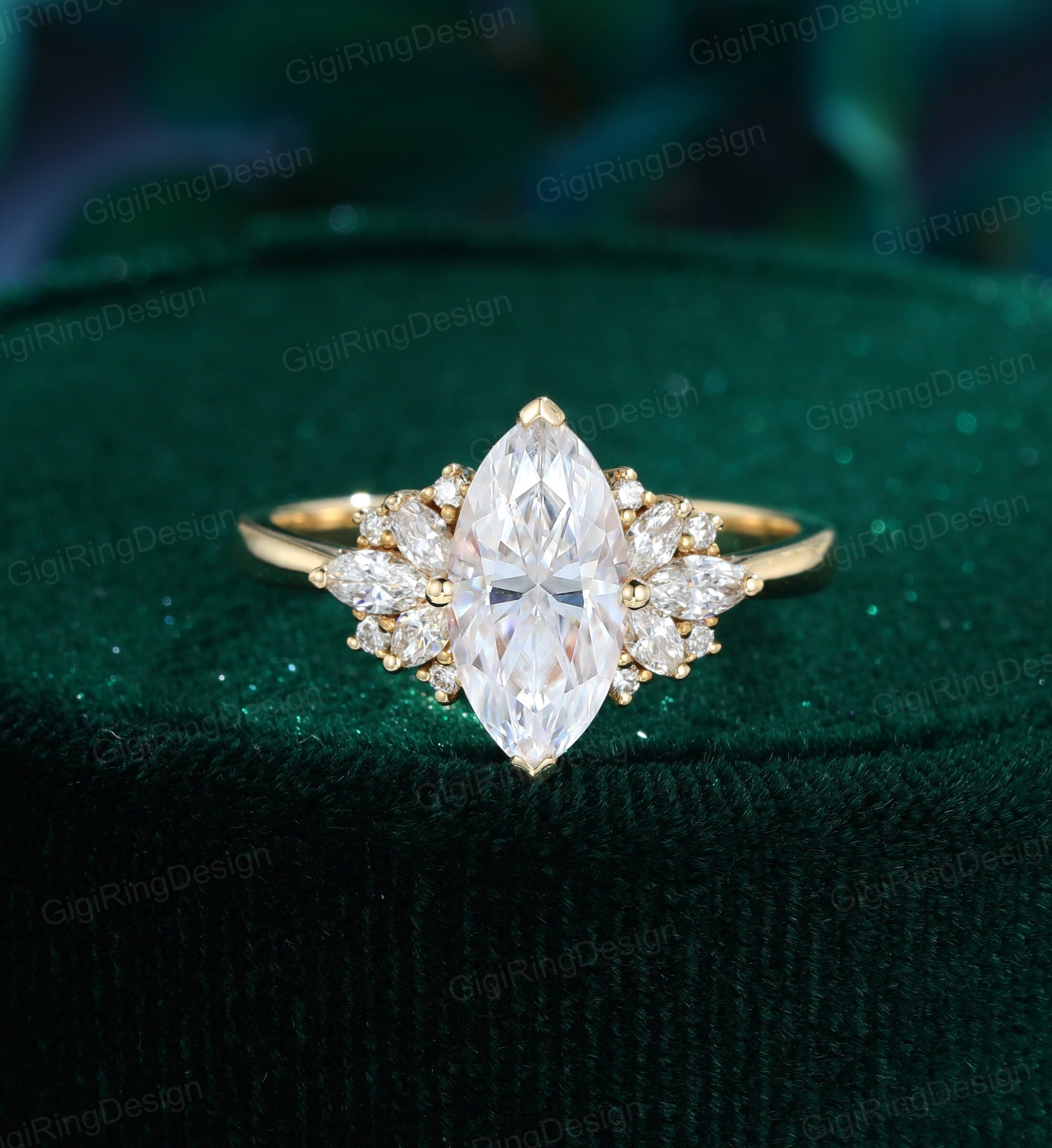 Marquise cut clearance wedding set