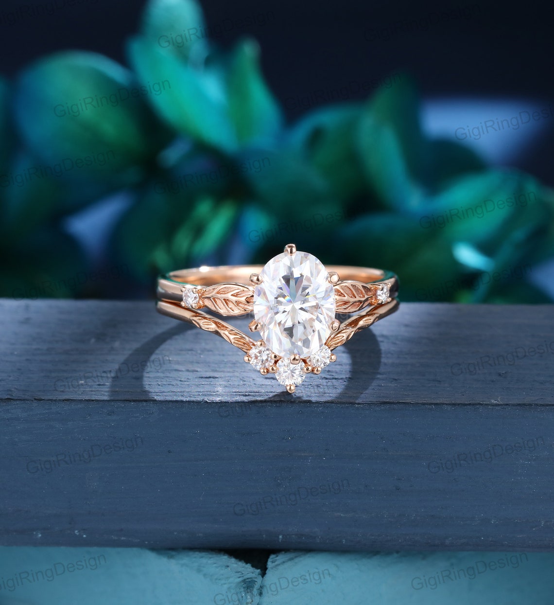 Gold Promise Ring CT Oval Cut Moissanite Engagement Ring, 14K