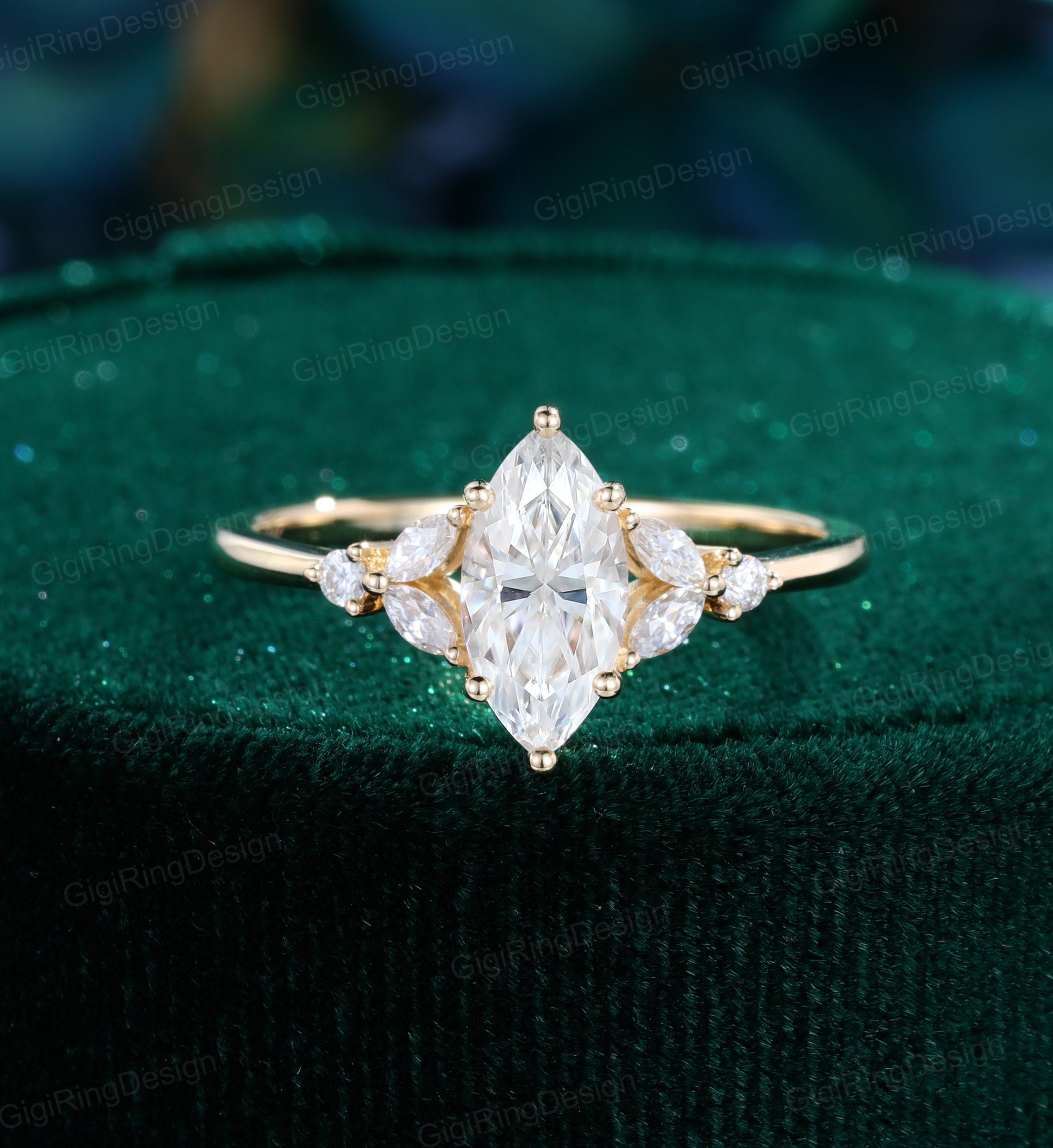 Marquise Cluster Etsy Singapore