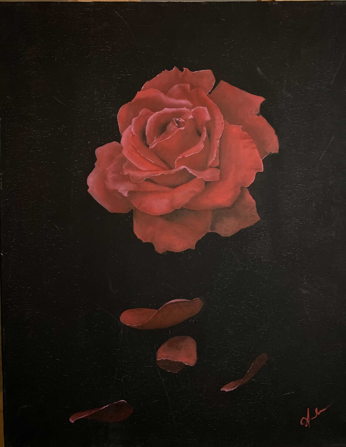 Petals Falling Oil Painting Fine Art Print Etsy UK