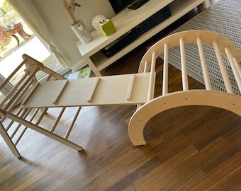 Best offer|Climbing landscape|Set of 3|Pikler|Montessori|Climbing triangle|Climbing arch|Slide|Chicken ladder|Seesaw|fully assembled|Gift