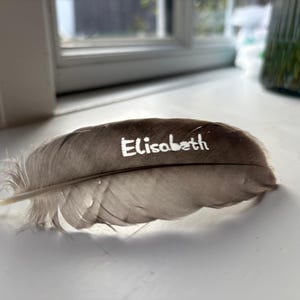 Piuma incisa regalo nome personalizzato compleanno decorazione matrimonio piuma di uccello naturale
