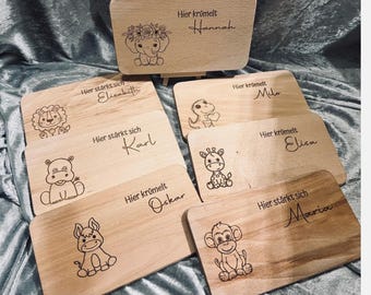 Personalized breakfast board for children, personalized small board, personalized wooden board, personalized baby gift, best offer