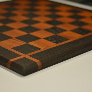 Premium Chess board with wenge and padauk solid wood , Handmade red and black wood chess board, perfect chess gift