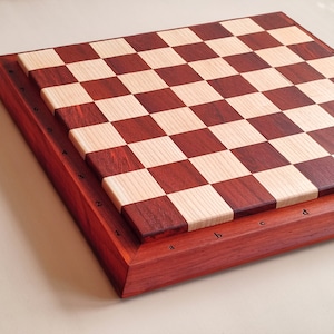 Rood houten schaakbord, padauk en kastanje hardhouten schaakbord